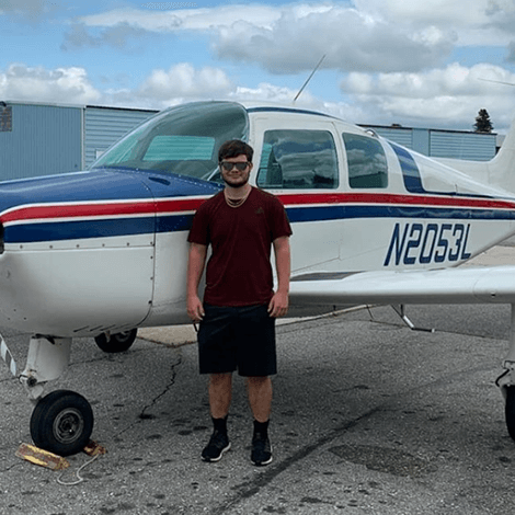 Austin Decoster had his first solo flight on September 3, 2019.