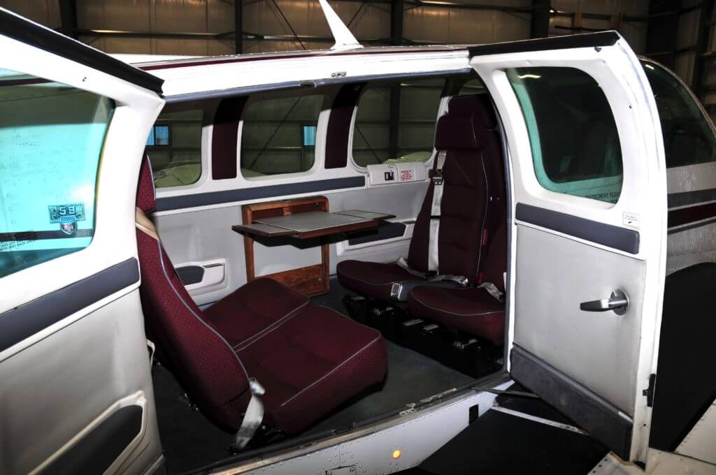 Beechcraft Baron 58 interior.